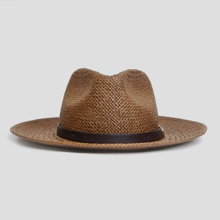 Modern minimalistisk halmhatt – Kaffe | Karnz