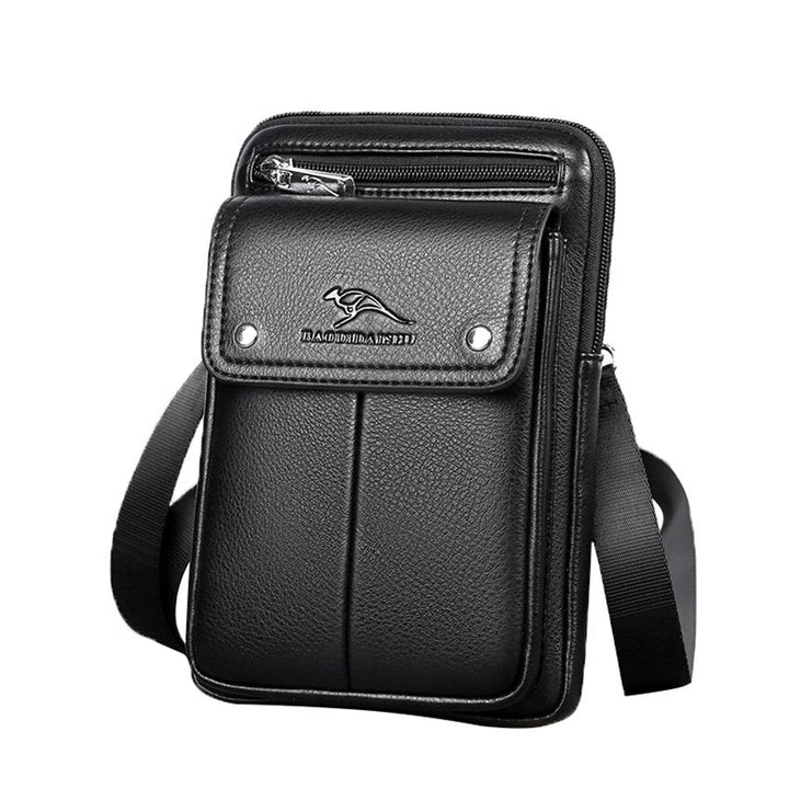 Kompakt PU-läder crossbody-väska för herrar med justerbar axelrem | Karnz