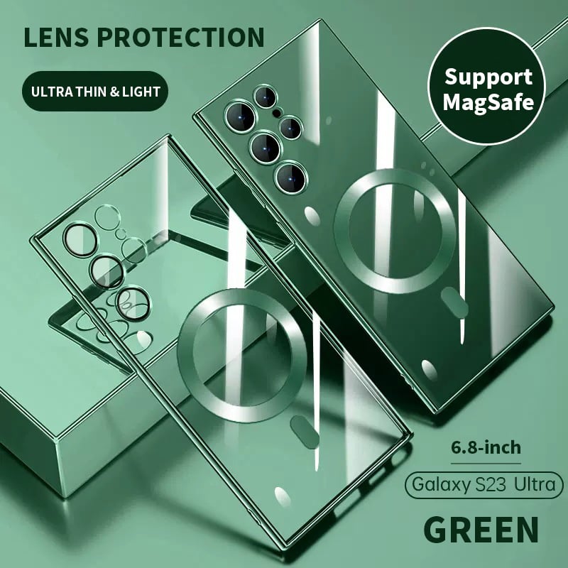 Transparent lyxbeläggning magnetiskt skydd för Samsung