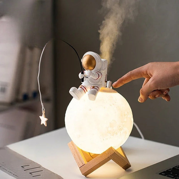 3D Astronaut Månlampa med LED Nattljus, Dimbar Touch-kontroll och Dekoration för Barnrum | Karnz