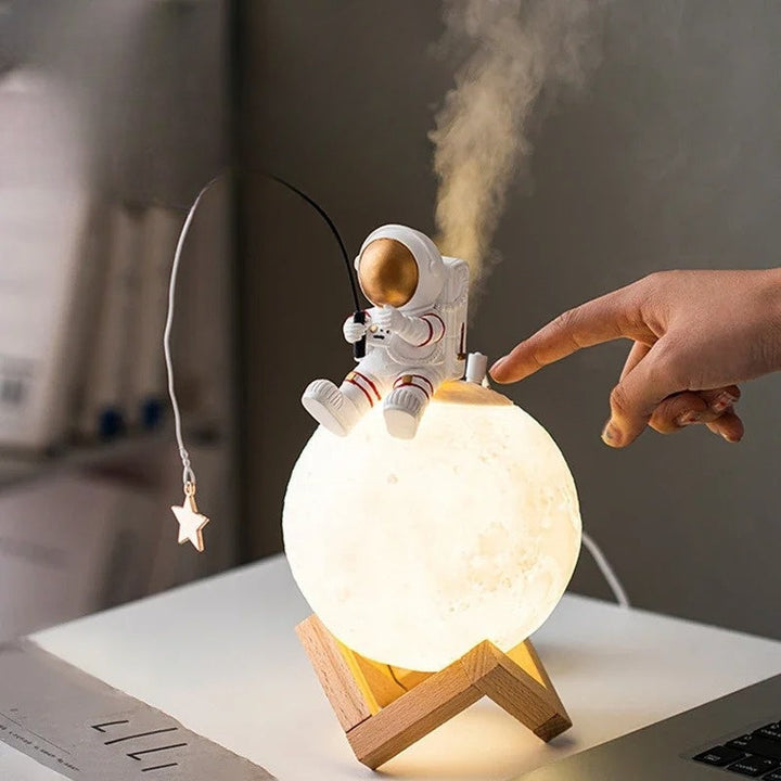 3D Astronaut Månlampa med LED Nattljus, Dimbar Touch-kontroll och Dekoration för Barnrum | Karnz
