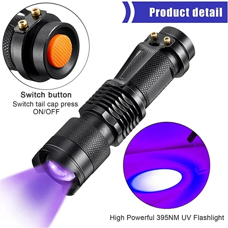 LED-UV-Ficklampa – Ultraviolet Inspektionslampa för att upptäcka husdjursurin och fläckar