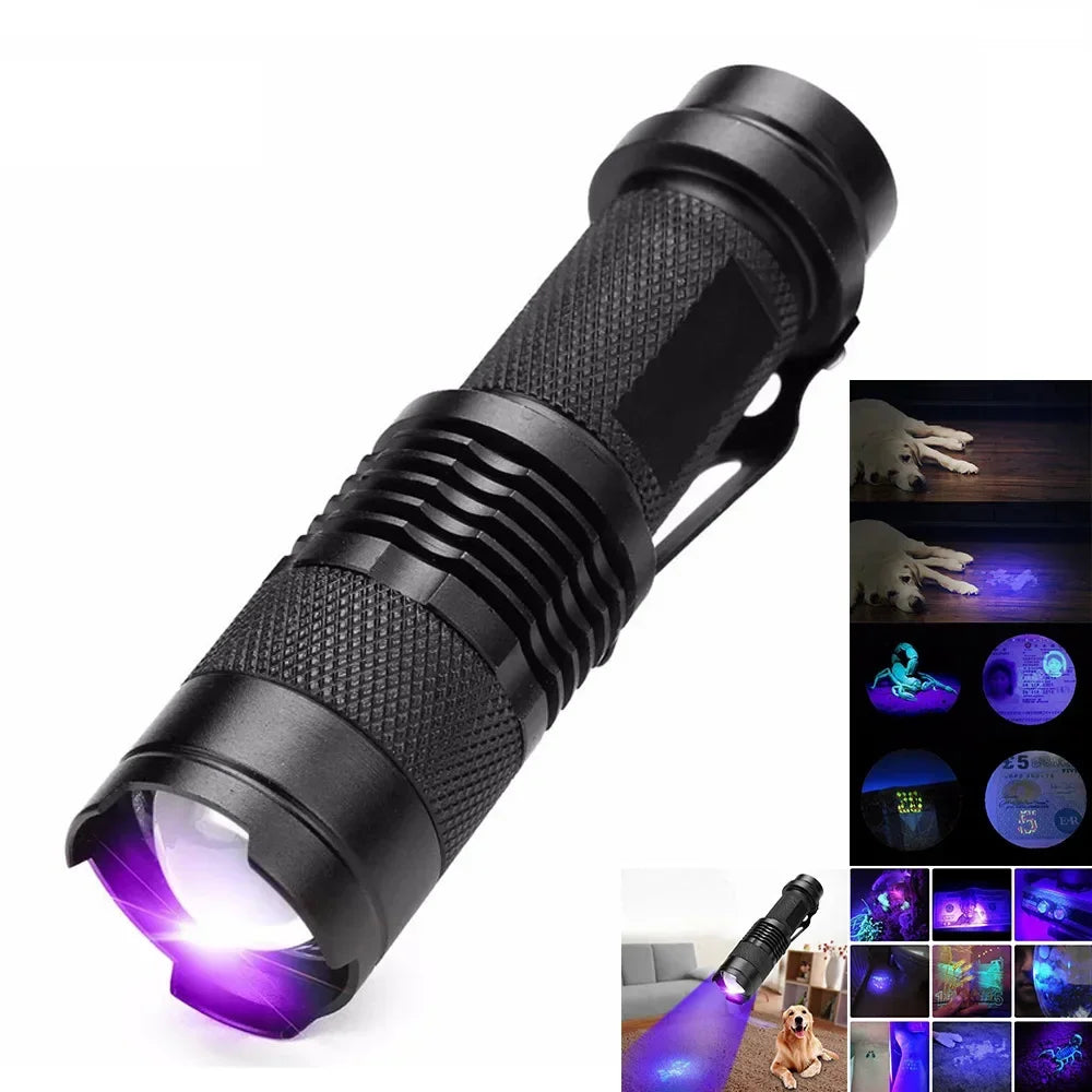 LED-UV-Ficklampa – Ultraviolet Inspektionslampa för att upptäcka husdjursurin och fläckar