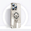 Karnz | iPhone MagSafe Serie | Transparent elektropläterad roterande ställhandyfodral