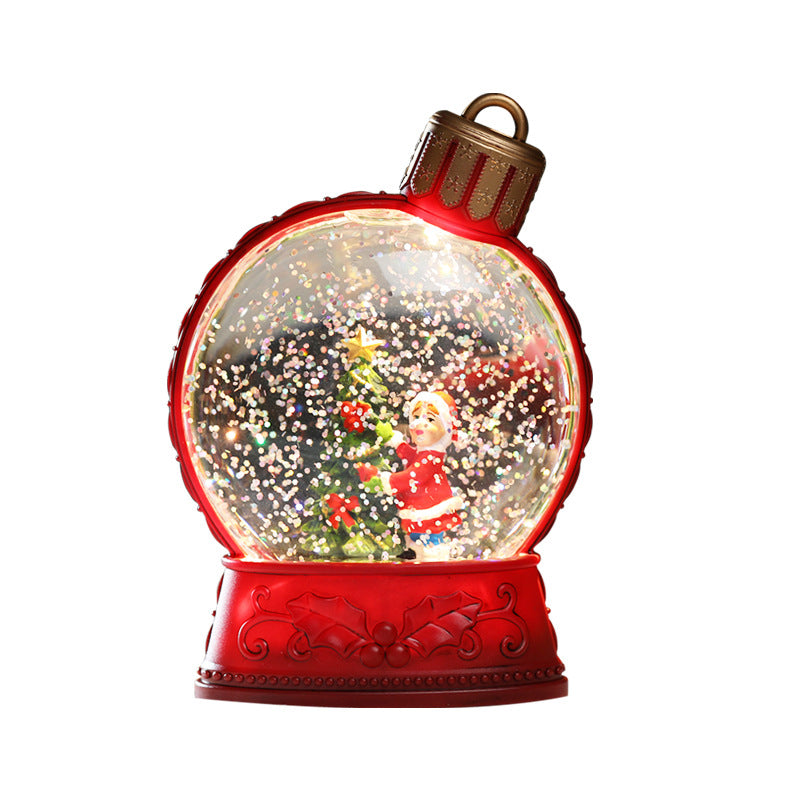 Upplyst glitterkula med snögubbe