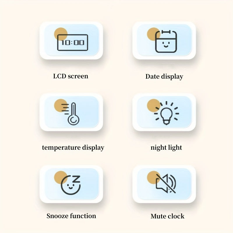 Sandsberg | Slank Digital Väckarklocka | LCD-Display med Snooze-funktion | Flera färger