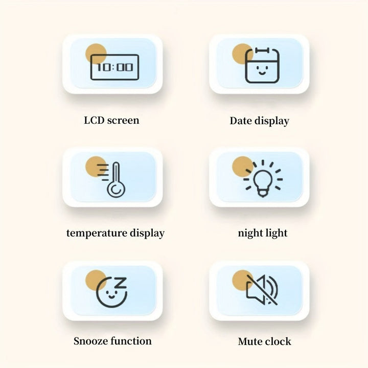 Sandsberg | Slank Digital Väckarklocka | LCD-Display med Snooze-funktion | Flera färger