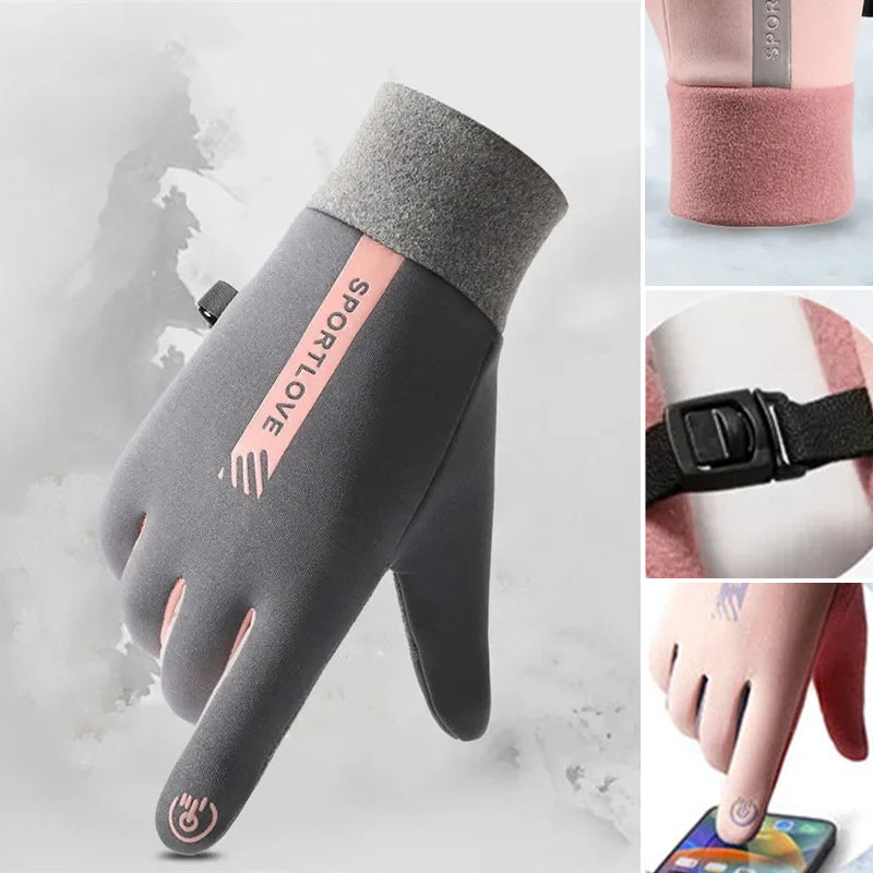 Vattentät, halkfri och kallsäker finger-touchscreen-handske
