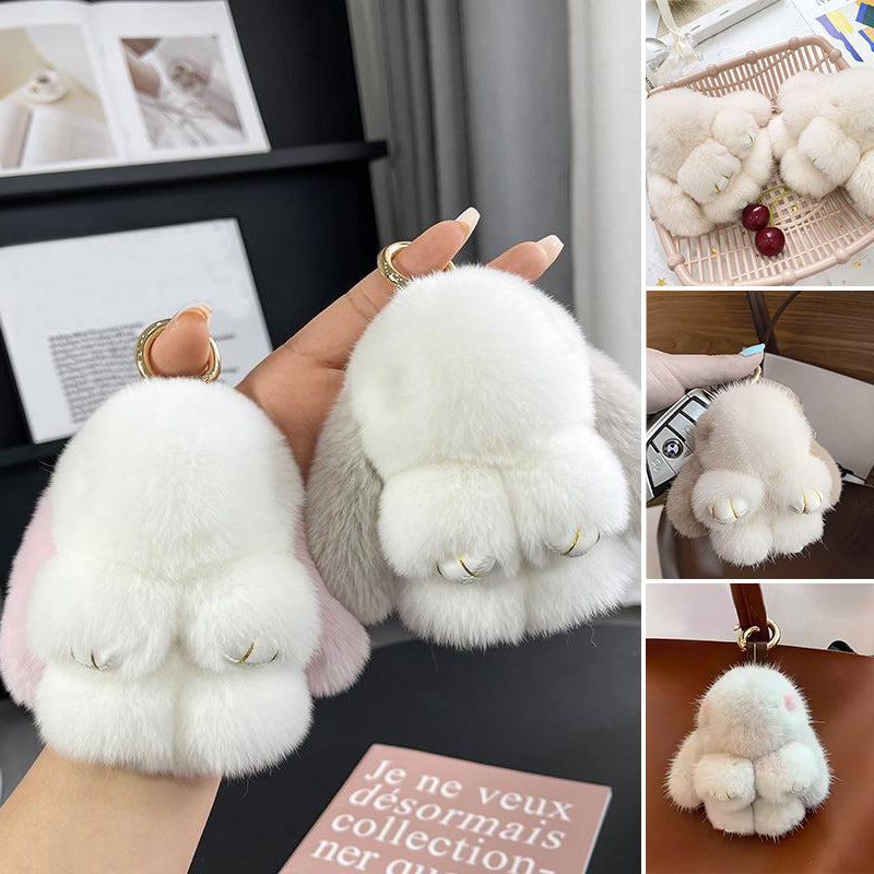 Handgjorda nyckelringar med mjuk kanin-pompon (Box-utgåvan)