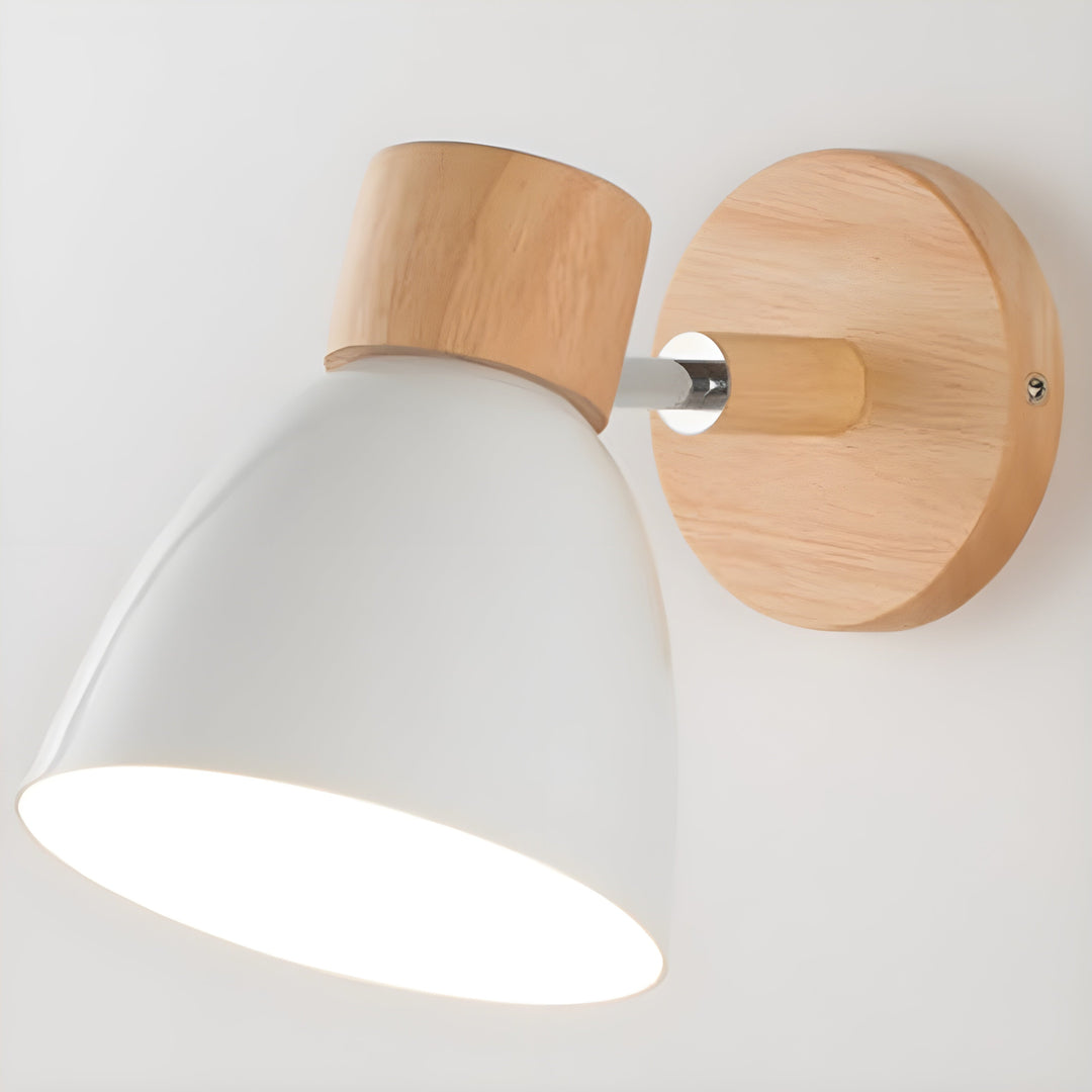 Trä Norrisk Vägglampa med Strömbrytare för Sovrummet