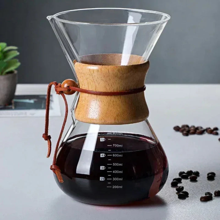 Handglas-Kaffekanna med rostfri stålfilter för droppbryggning av kaffe | Karnz