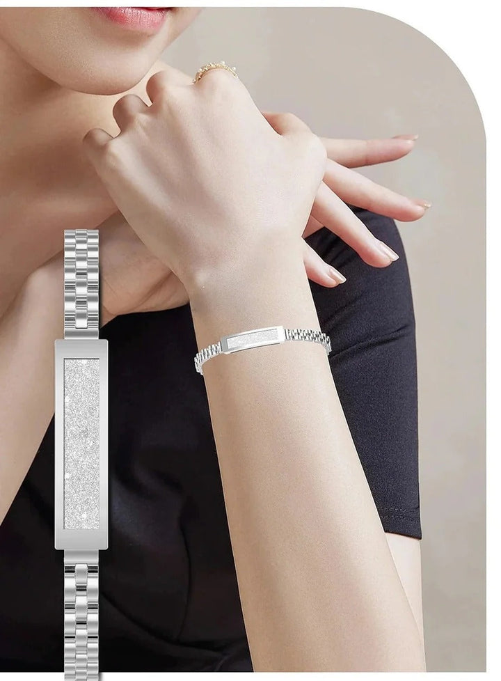 Smart fitnessarmband för damer i kedjestil med hjärtfrekvens-, sömn- och aktivitetsövervakning