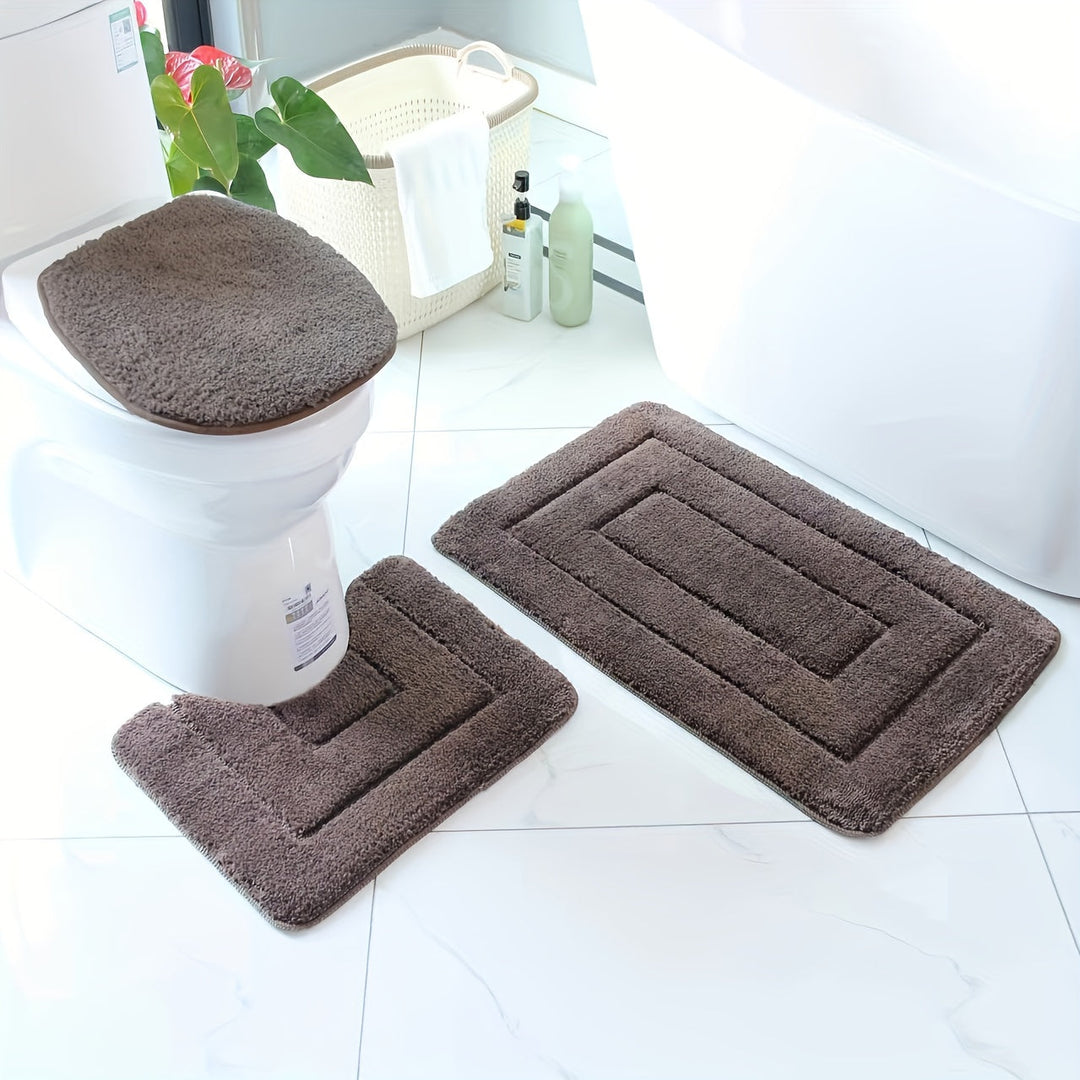 SoftStep Luxe Badmatta Set – Antisklidande, Snabbtorkande och Tvättbar | Karnz