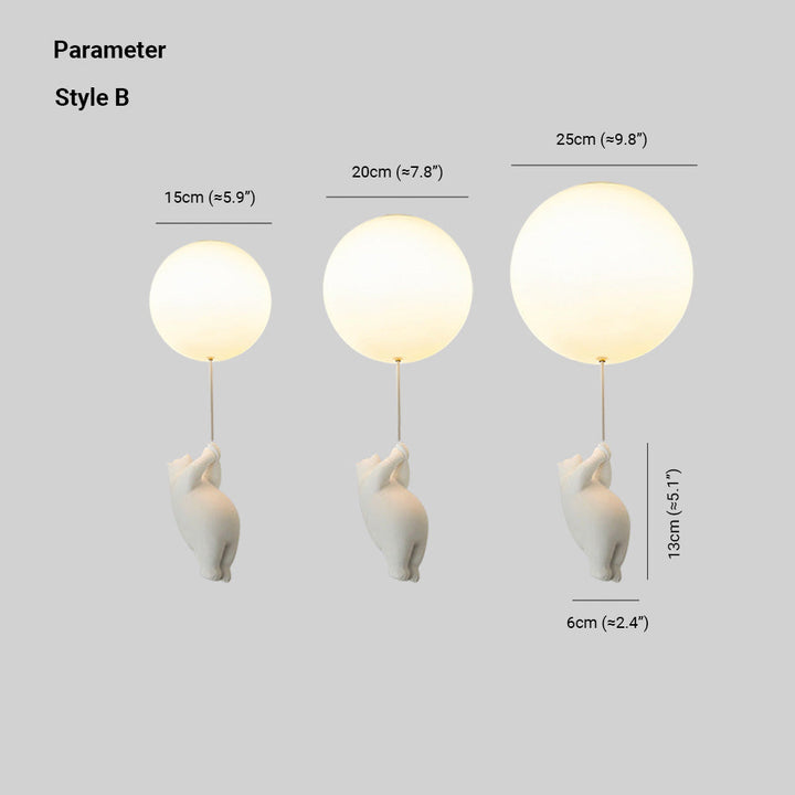 SkyDream Barntaklampa med Björn och Ballong - Lekfull Design och energieffektiv LED-belysning | Karnz