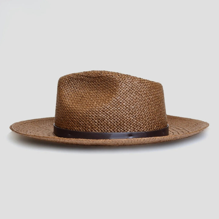 Modern minimalistisk halmhatt – Kaffe | Karnz