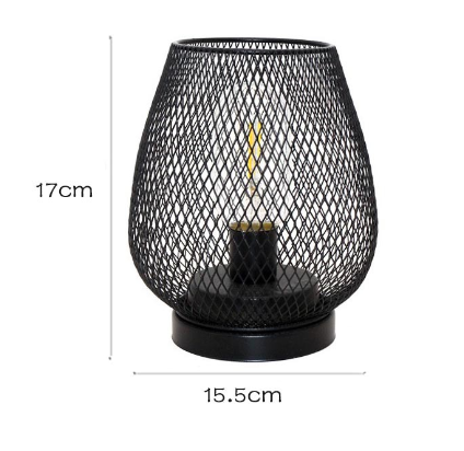 Sandsberg | Atmosfäriska Bordslampor | Varmt Ljus i Metallgaller-Design | 2-pack