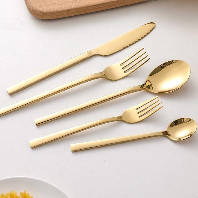 Karnz | LumiDine 30-delars Premium Bestickset | Rostfritt Stål | Modernt Design | För 6 Personer | Hållbart & Diskmaskinssäkert