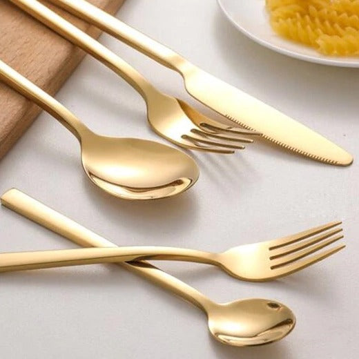 Karnz | LumiDine 30-delars Premium Bestickset | Rostfritt Stål | Modernt Design | För 6 Personer | Hållbart &amp; Diskmaskinssäkert