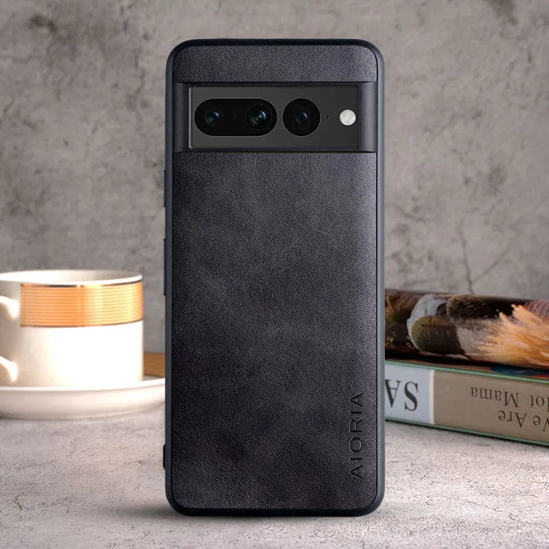 Lyxiga Google Pixel 8/7/6 fodral i läder | Stötsäker TPU-skydd
