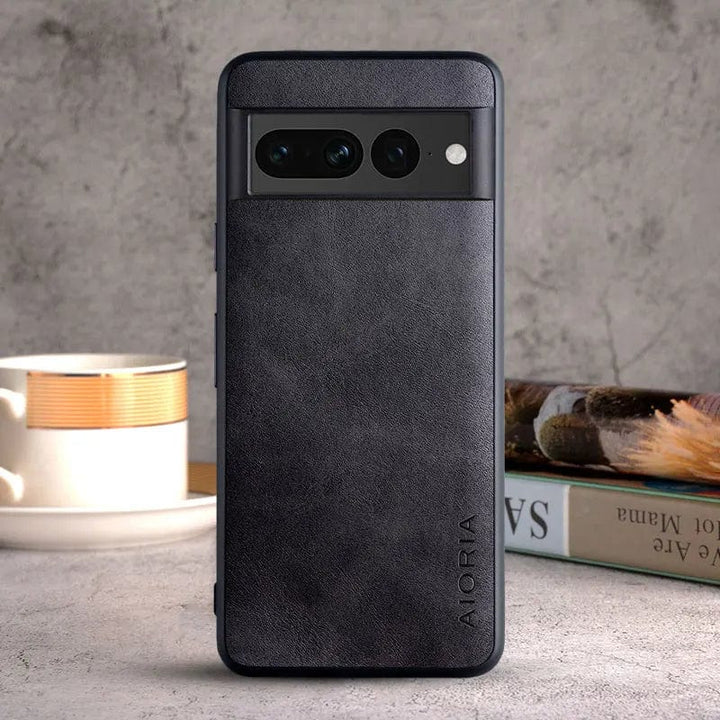 Lyxiga Google Pixel 8/7/6 fodral i läder | Stötsäker TPU-skydd
