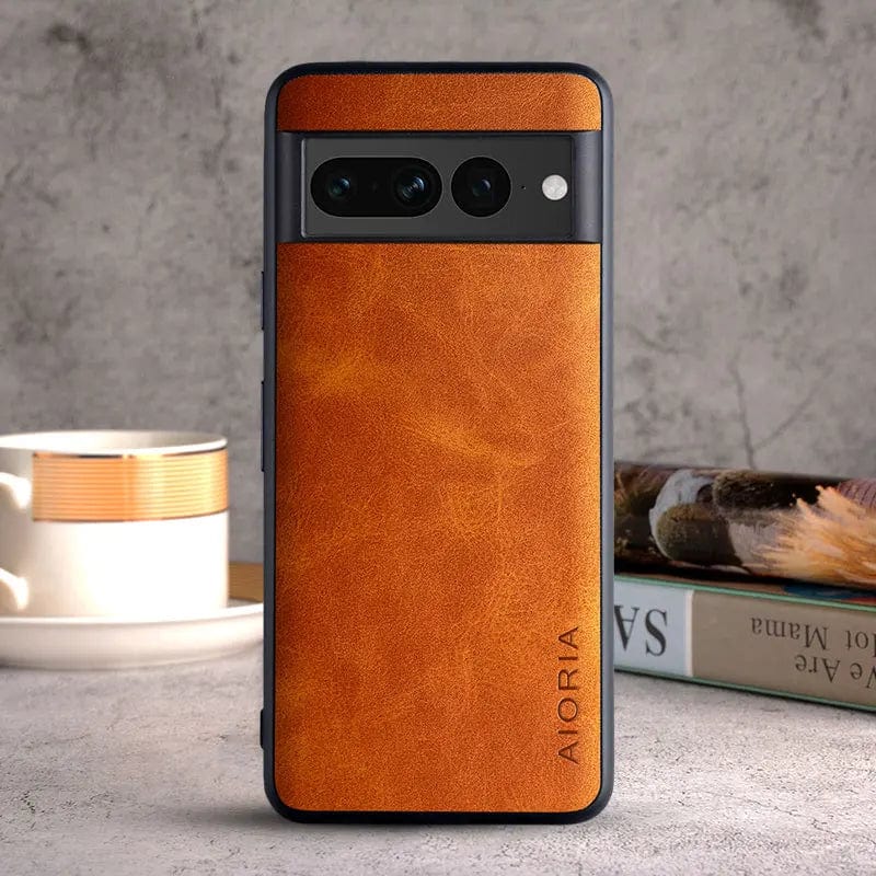 Lyxiga Google Pixel 8/7/6 fodral i läder | Stötsäker TPU-skydd