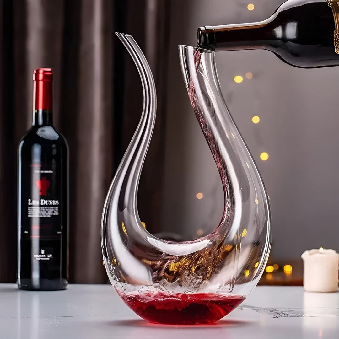 Vinkaraff med luftare – Handgjord &amp; Stilig – 1500 ml för Bar &amp; Hem – Blyfritt Glas