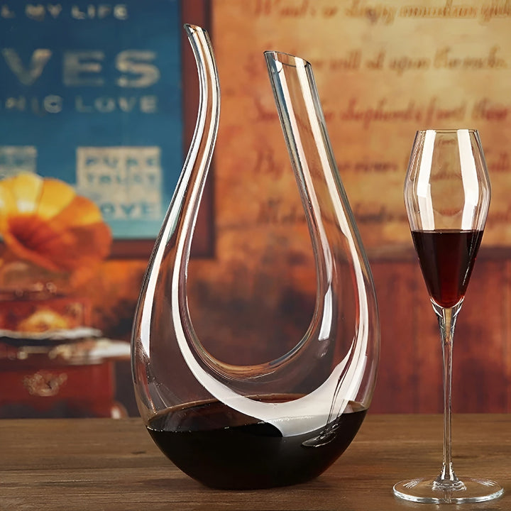 Vinkaraff med luftare – Handgjord &amp; Stilig – 1500 ml för Bar &amp; Hem – Blyfritt Glas
