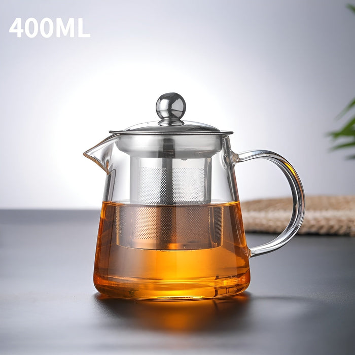 Värmebeständigt teservice i borosilikatglas – med filter | Idealisk för beredning av blommote