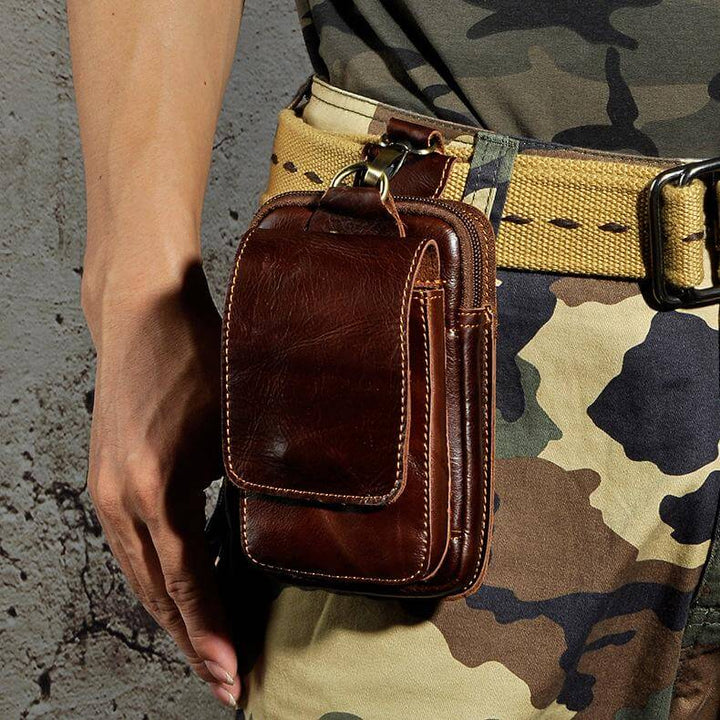 Högkvalitativ herrmidjeväska i läder – Guardian Leather