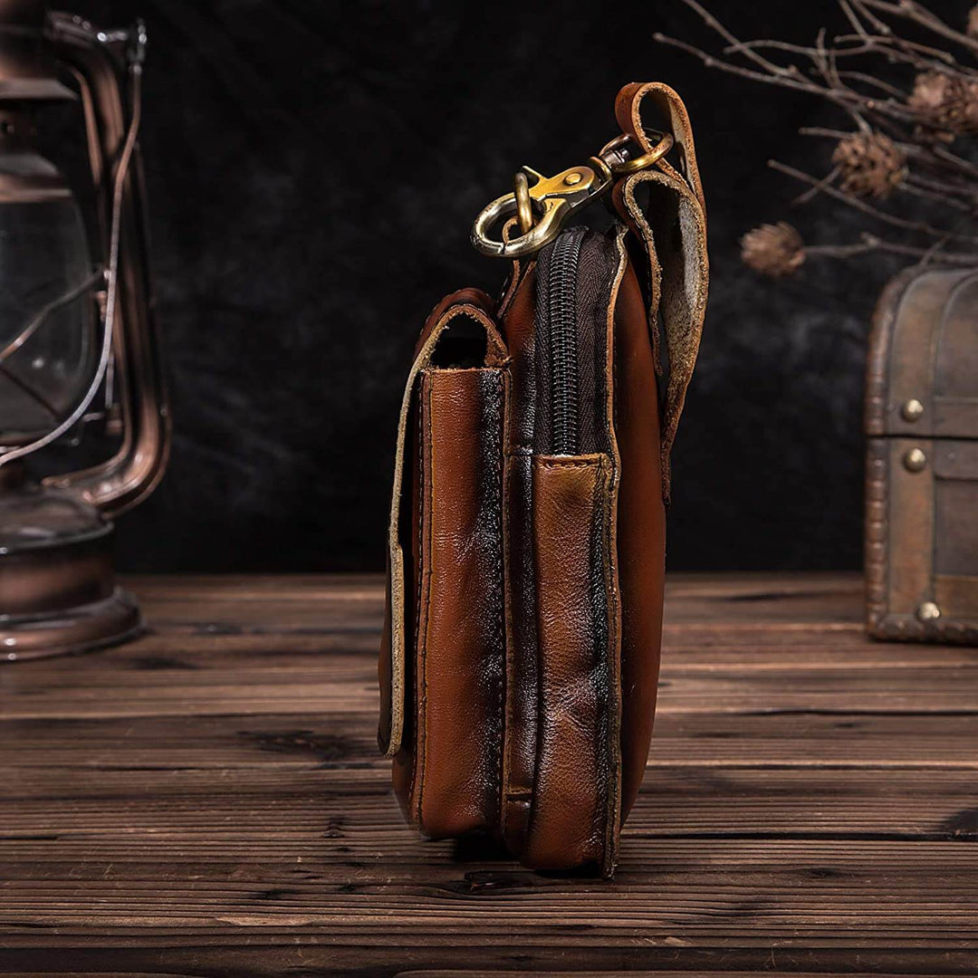 Högkvalitativ herrmidjeväska i läder – Guardian Leather
