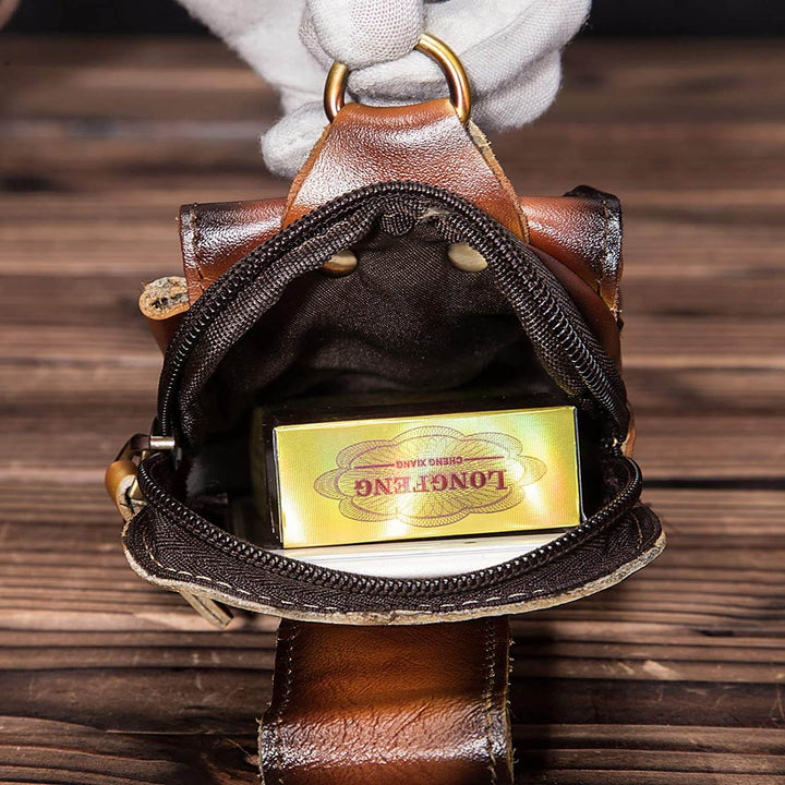 Högkvalitativ herrmidjeväska i läder – Guardian Leather