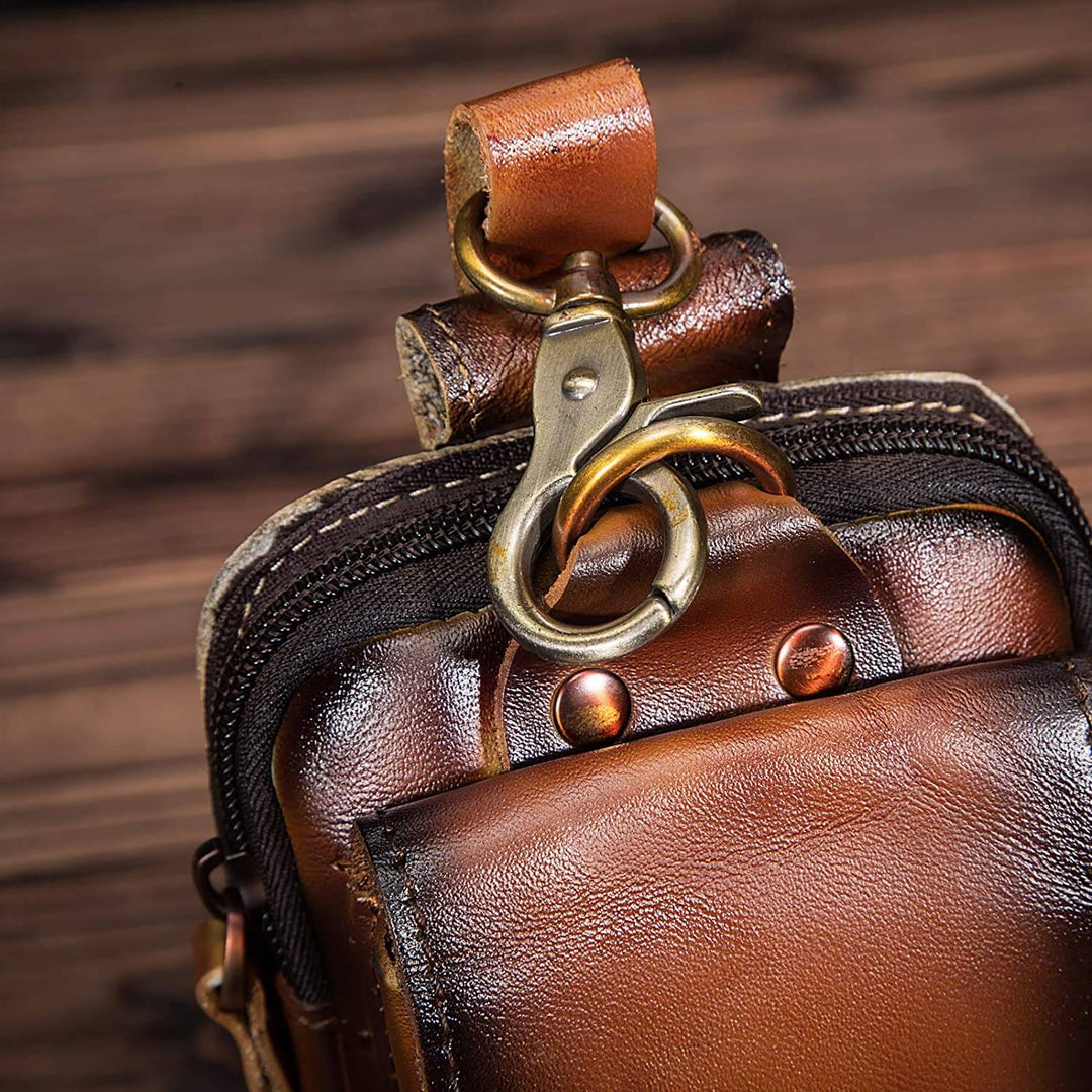 Högkvalitativ herrmidjeväska i läder – Guardian Leather