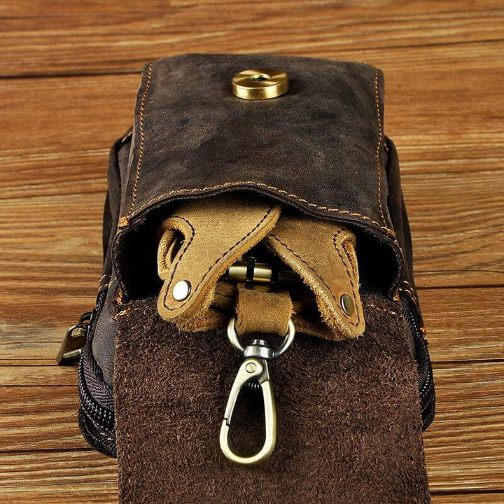 Högkvalitativ herrmidjeväska i läder – Guardian Leather