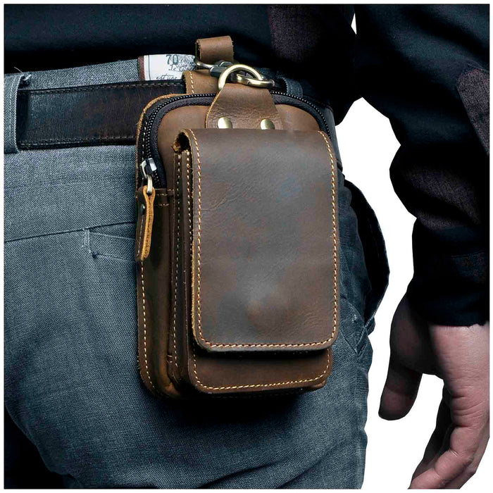 Högkvalitativ herrmidjeväska i läder – Guardian Leather