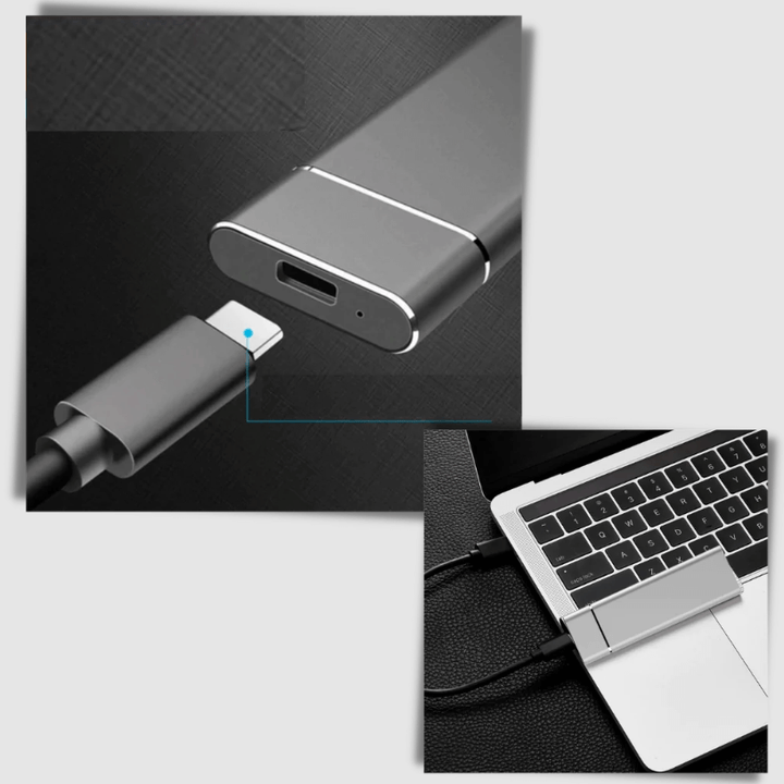 SafeStorage - Extern Mini-SSD-hårddisk 128 GB