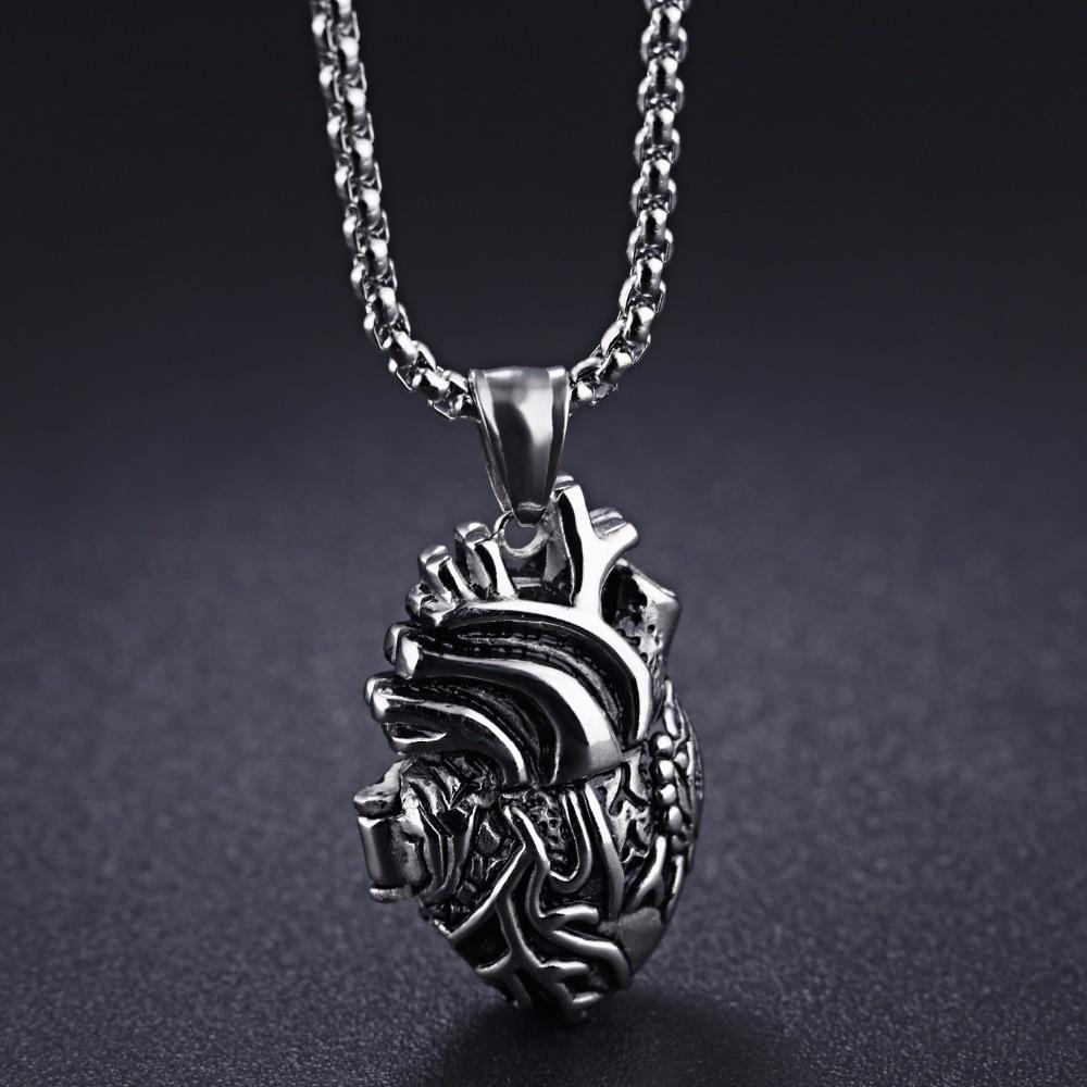 3D Anatomiskt Korrekt Hjärta Charm Hänge Halsband | Karnz