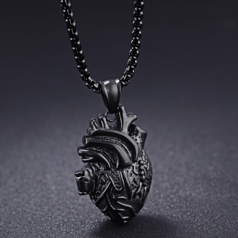 3D Anatomiskt Korrekt Hjärta Charm Hänge Halsband | Karnz