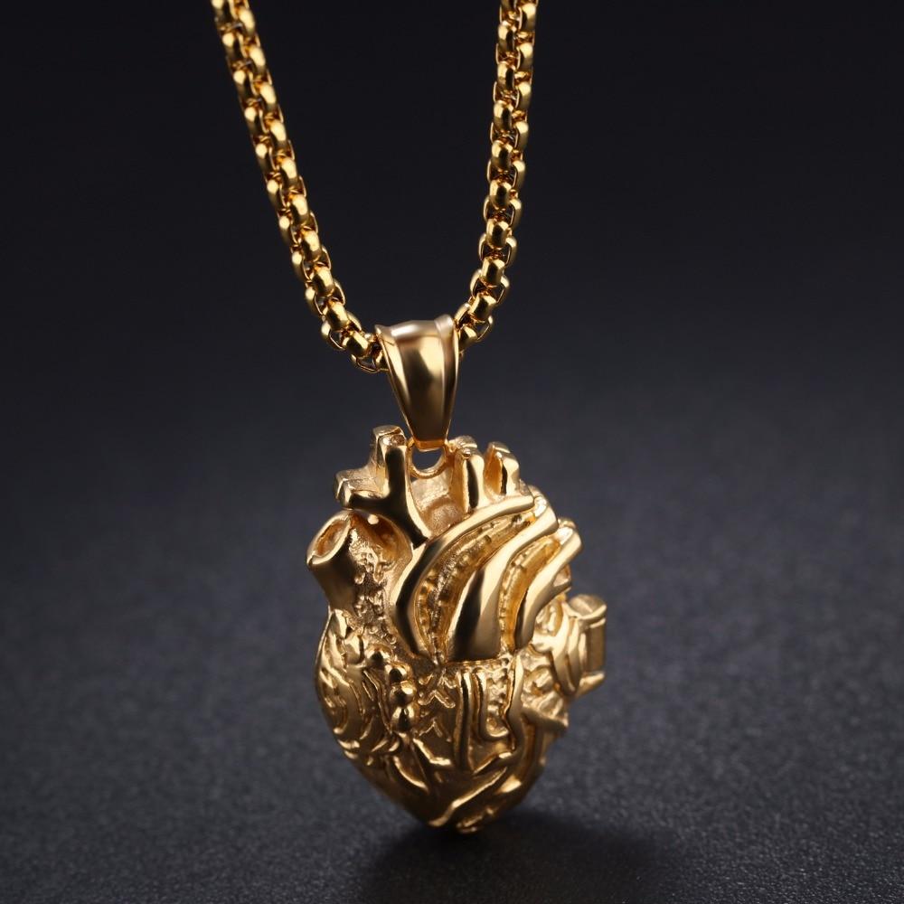 3D Anatomiskt Korrekt Hjärta Charm Hänge Halsband | Karnz