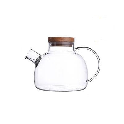 Skandinavisk Glas-Teakanna-Set