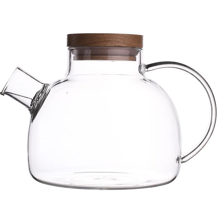 Skandinavisk Glas-Teakanna-Set