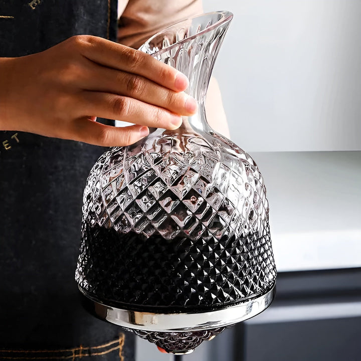 Kristallglas Karaff – 360° roter och elegant | 1,5 L vin- och dryckesdispenser | Karnz