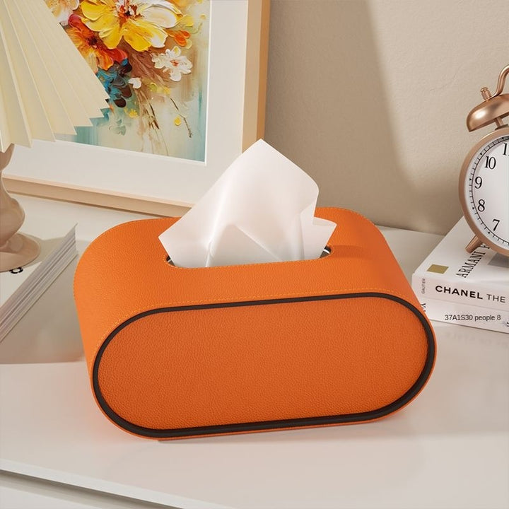 Tissuebox - OvalElegance - Läderdesign - Funktionell &amp; Stilig