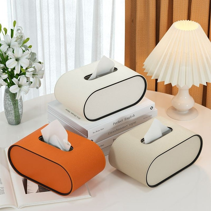 Tissuebox - OvalElegance - Läderdesign - Funktionell &amp; Stilig