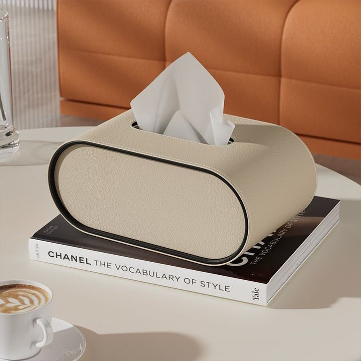 Tissuebox - OvalElegance - Läderdesign - Funktionell &amp; Stilig