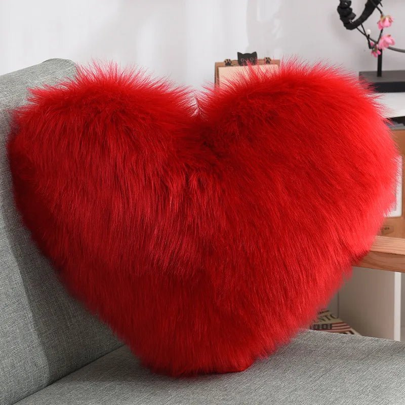 Mjuk Hjärformad Fuzzy Soffkudde i Soft-Polyester | Karnz