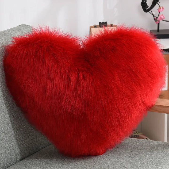 Mjuk Hjärformad Fuzzy Soffkudde i Soft-Polyester | Karnz