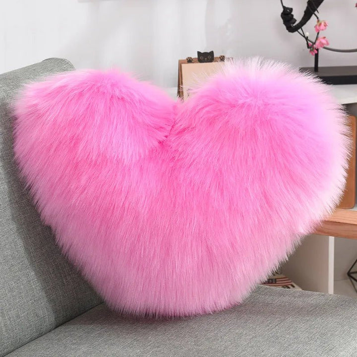 Mjuk Hjärformad Fuzzy Soffkudde i Soft-Polyester | Karnz