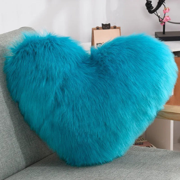 Mjuk Hjärformad Fuzzy Soffkudde i Soft-Polyester | Karnz