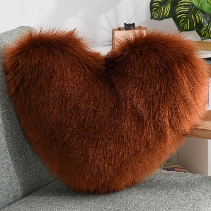 Mjuk Hjärformad Fuzzy Soffkudde i Soft-Polyester | Karnz