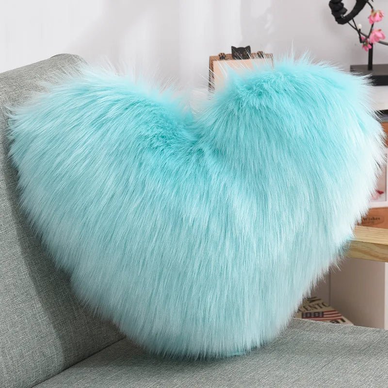 Mjuk Hjärformad Fuzzy Soffkudde i Soft-Polyester | Karnz